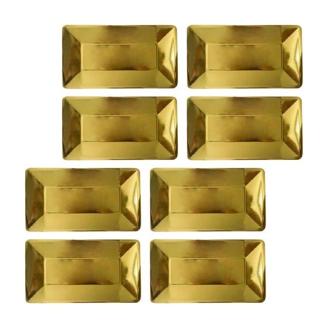 yuksok 8 Pieces Disposable Plates Durable Party Paper Plates for Cafe Dining Baking Gold