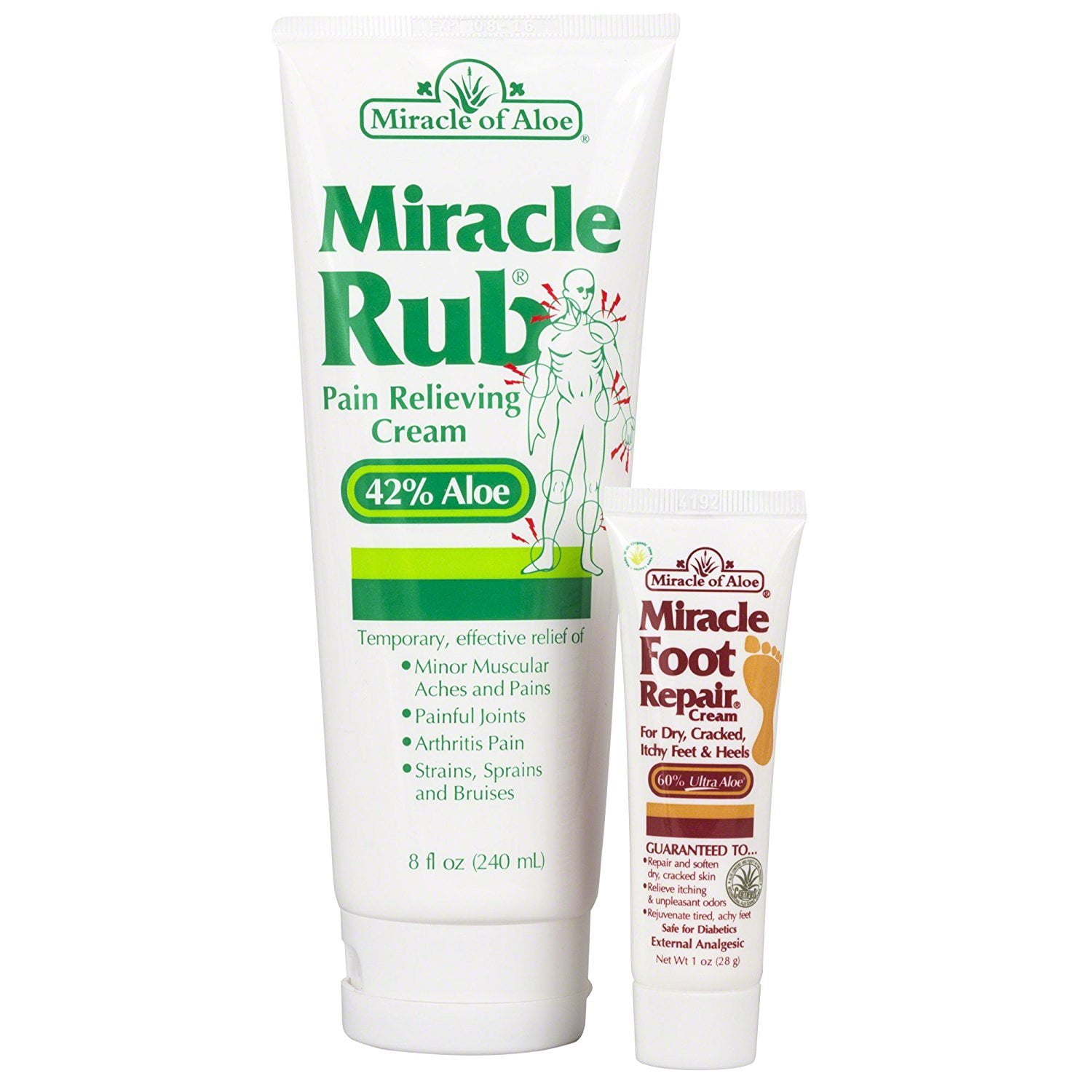 Miracle Rub Pain Relieving Cream 8 ounce tube with 42 UltraAloe PLUS