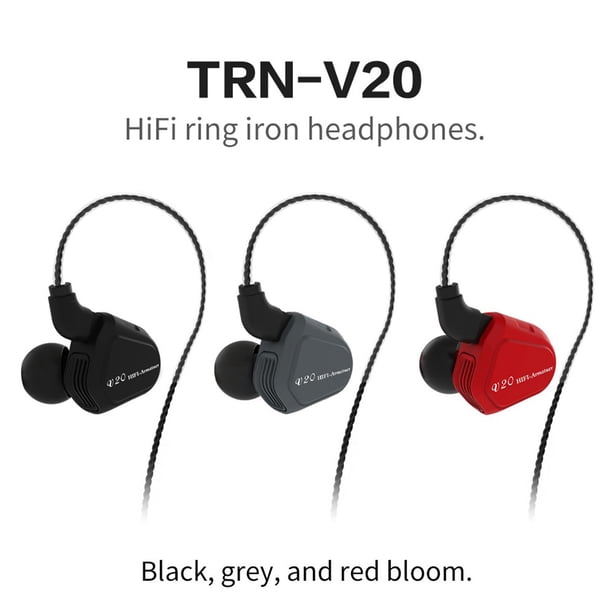 Twowood auricular TRN V20 Portátil In-Ear Detachable HiFi Música Auriculares con cable Auriculares Deportes Auriculares