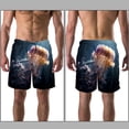 thumbnail image 3 of luoweisi Men's Beach Shorts Quick Dry Swim Trunks with Mesh Lining Colorful Jellyfish L, 3 of 5