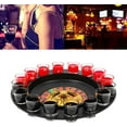 thumbnail image 3 of Drinking Glass Turntable Game Set, 16 Hole Wheel Wine Glass Game Roulette Game Turntable with 16 Glasses 2 Metal Balls, 3 of 9