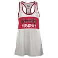 thumbnail image 2 of Women's Pressbox White/Scarlet Nebraska Huskers Tracy Racerback Burnout Tank Top, 2 of 3