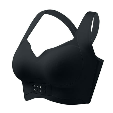 Summer Savings Clearance 2025! Loopsun Plus Size Bras for Women  Womens Breathable Large Cup without Steel Rings Front Buckle Gathered Lingerie Large Size Back Sports Collection Black L