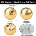 thumbnail image 2 of 1 Box 60Pcs Gold Earring Backs 304 Stainless Steel 4mm Screw Ball Backs, 2 of 9