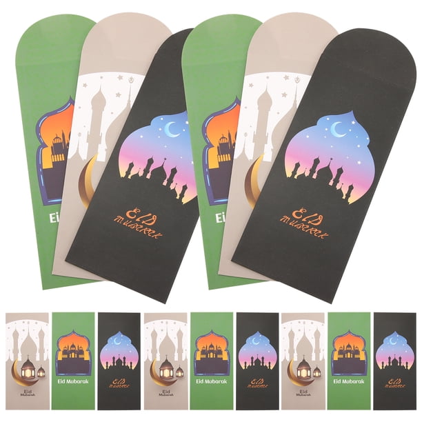 FELTECHELECTR 18 sobres de papel para Ramadán, sobres para dinero y tarjetas de regalo para Eid.