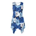 thumbnail image 5 of Garronmavis His and Hers Matching Outfits Blue Hibiscus Mens Button Up Shirt Short Sleeve Shirt Size M and Women's Tank Dress with Pocket Flowy Polyester Beach Dress, 5 of 7