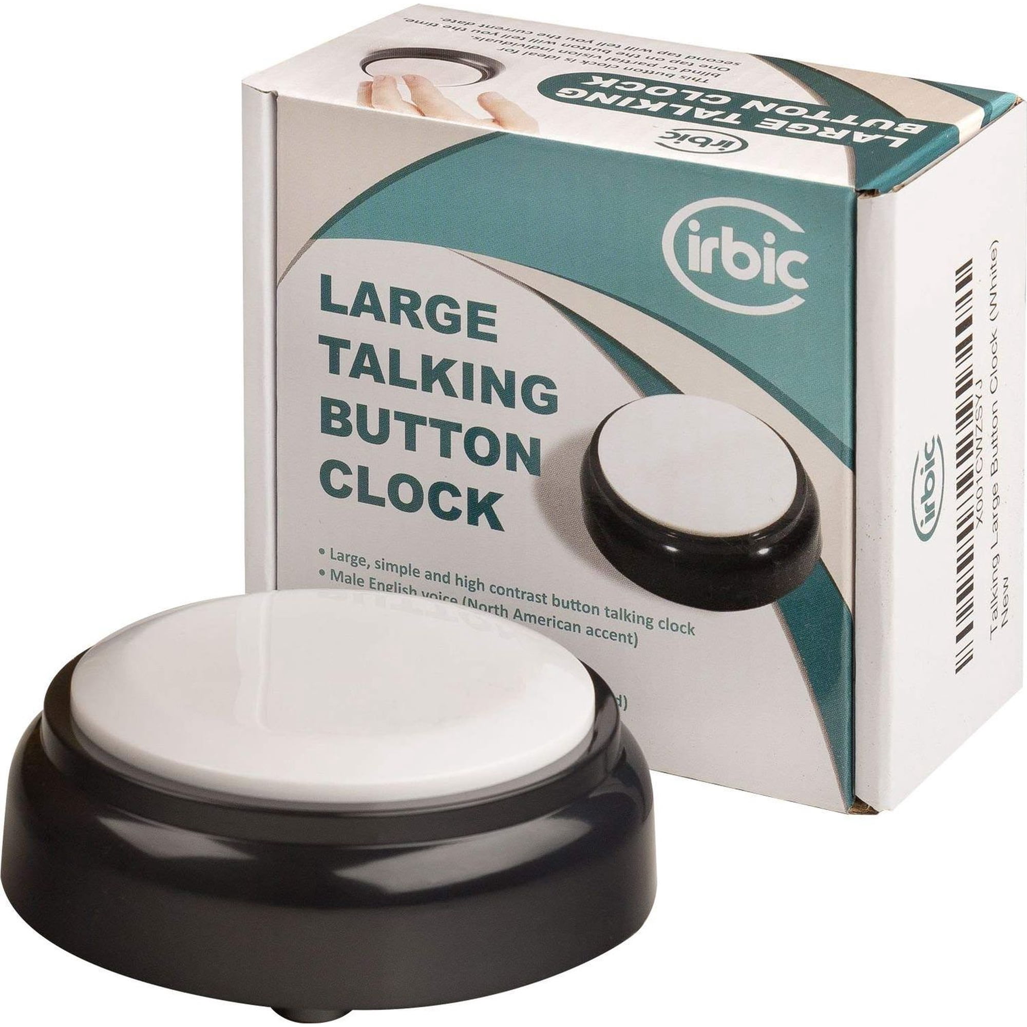 Talking Large Button Alarm Clock - Telling Time and Date for Elderly, Impaired Sight and Blind, powered by batteries