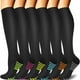 thumbnail image 1 of 6 pares de calcetines de compresión de secado rápido para ciclismo, senderismo y esquí. Calcetines deportivos de esquí hasta la rodilla con múltiples patrones., 1 of 5