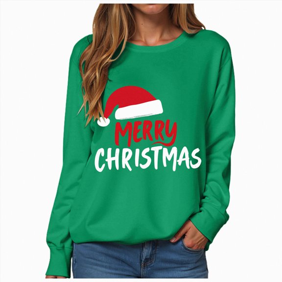 Godom Christmas Sweatshirt for Women Plaid Holiday Long Sleeve Tree Pullover Lightweight Sweatshirts