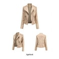 thumbnail image 4 of Women's PU Leather Motorcycle Jacket Slim Fit Coat Short Biker Jacket, 4 of 4