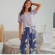 thumbnail image 4 of Pijama transpirable de 2 piezas para Mujer, ropa de dormir holgada, de manga corta, informal, para el hogar, 4 of 4