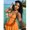 Orange, variant on Womens Orange Summer Halter Mini Dress Vacation Beach Casual Skater