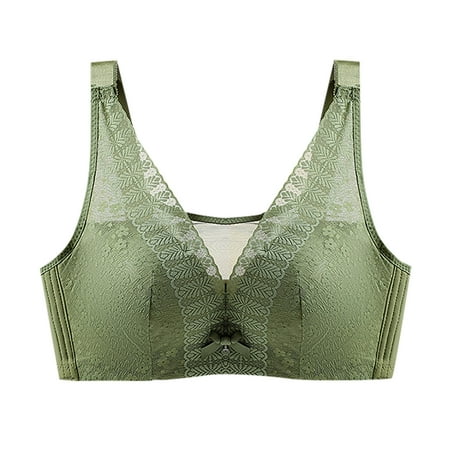 Push Up Bra for Women Full Coverage Embroidery Brassiere Lace Everyday Bra Comfy Minimizer Bra No Underwire Brassiere Breathable Wireless Lightly Lined Cups