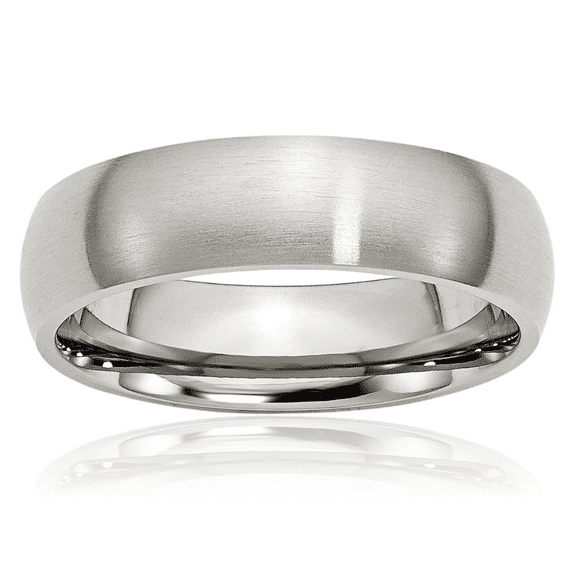Stainless Steel 6mm Half Round Plain Classic Wedding Band Ring