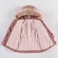 thumbnail image 5 of Odeerbi Toddler Baby Girls Cute Fashion Solid Color Winter Hoodie Keep Warm Cotton Clothes Thick Coat, 5 of 9
