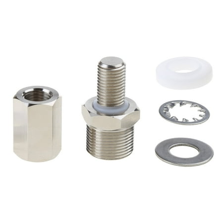 Apooke 3/8 x 24 Stud CB Antenna Mount to SO-239 Adapter fit 1/2 Hole by Heavy Chrome-Plated Brass for CB Ham Radio Antenna