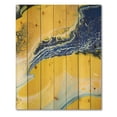 thumbnail image 3 of Designart 'Abstract Composition In Blue and Yellow VII' Modern Print on Natural Pine Wood, 3 of 5