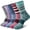 Multicolor, variant on 5 Pairs Merino Wool Hiking Socks Warm Thermal Winter Cozy Cushioned Moisture Wicking Socks for Women & Men