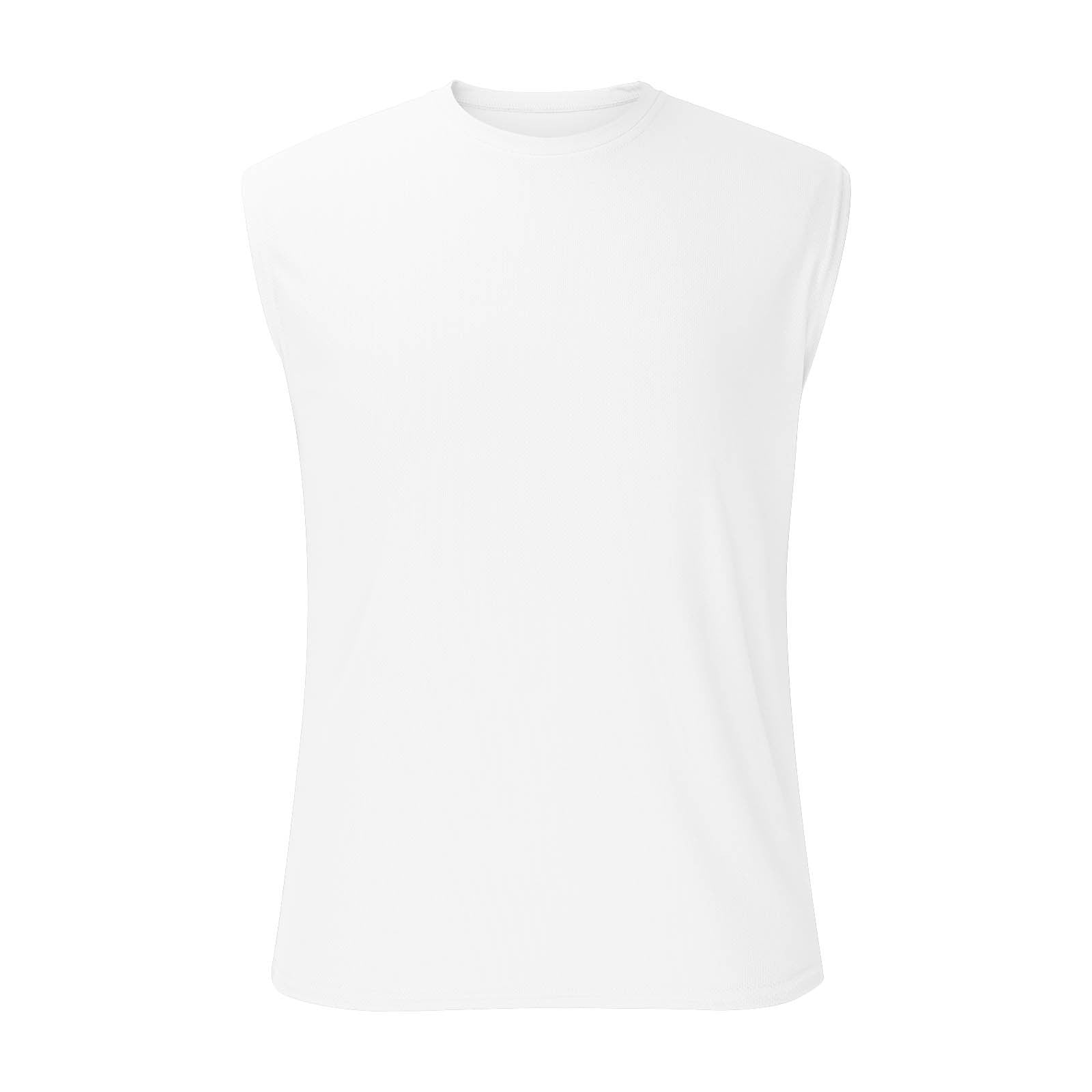 RongHuan Men's Big and Tall Tank Tops Quick Dry Sleeveless Shirt Workout Muscle Shirt Crew Neck Bodybuilding Tee T-Shirts