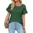 thumbnail image 3 of Nlife Women Chic Round Neck Top with Ruffle Sleeves, 3 of 7