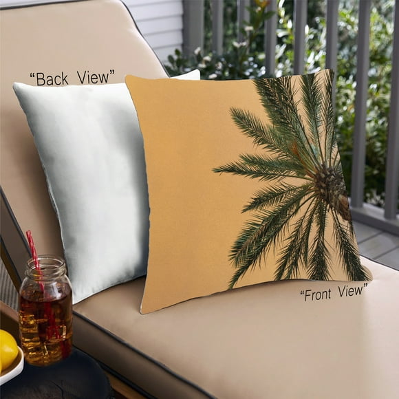 Ahgly Company Plants Palm Tree Outdoor Throw Pillow, 18 inch by 18 inch