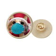 thumbnail image 1 of Bonita máscara de gato navideño. Broche de oro metálico circular, 1 of 3