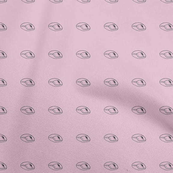 oneOone Viscose Chiffon Light Pink Fabric Retro Mouse Fabric For Sewing Printed Craft Fabric By The Yard 42 Inch Wide