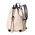 thumbnail image 4 of Almencla Drawstring Backpack Badminton Backpack Daypack Professional Tennis Racket Bag Racquet Carrying Bag for Pickleball Gym Fitness Beige, 4 of 6