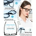 thumbnail image 3 of MARE AZZURO Cat Eye Bling Reading Glasses Women Retro Large Readers 1.0 1.5 2.0 2.5 3.0 3.5 4.0 5.0 6.0 (Black, 6.00)Polycarbonate lens, 3 of 6