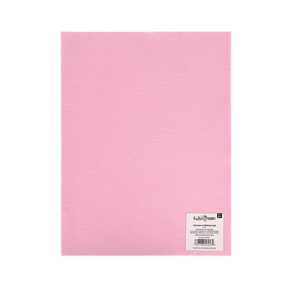 (1 pack) Hello Hobby Pink Felt Sheet for Crafting, 9" x 12", Soft Craft Base Material