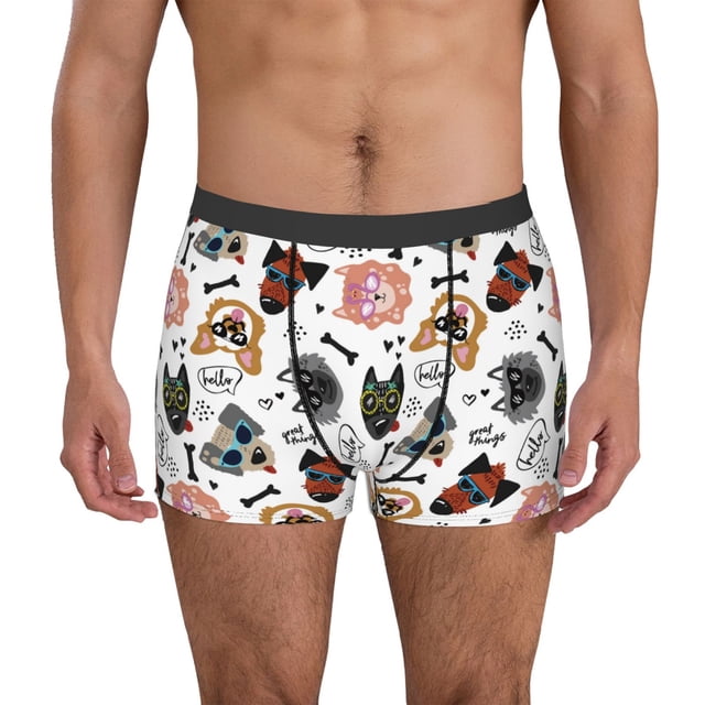Fotbe Hip Hop Dog Calzoncillos Tipo Boxer con Bolsa de Soporte Total para Hombre, X-Temp Fresco, Transpirable y de Secado Rápido-XX-Large