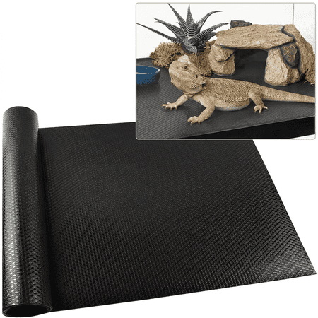 CNDRLEF Reptile Carpet Textured Black Cut to Fit for Bearded Dragon Leopard Gecko Snake Tortoise 1 Pack 17.7 x 79 in