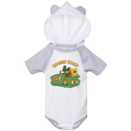 

Inktastic Cousin Camp With Camping Animals Gift Baby Boy or Baby Girl Bodysuit