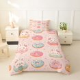 thumbnail image 2 of Erosebridal Easter Kids Twin Bedding,Cute Rabbit Colorful Doughnut Pattern Duvet Cover Set For Girls ,Reversible Pink 2 Pieces,No Comforter, 2 of 6