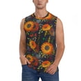 thumbnail image 3 of Uemuo Sunflowers Pattern Men's Sleeveless T-Shirt,Muscle Athletic Tank Top, Moisture-wicking Quick-dry Breathable Classic Tee Top for Gym Run Outdoor Sports-XX-Large, 3 of 8