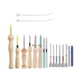 thumbnail image 1 of 17Pcs Punch Needle Kit Punch Needle Embroidery Kits Adjustable Punch Needle Tool, Wooden Handle Embroidery Pen, 1 of 5