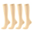 thumbnail image 4 of 4 Pairs Compression Socks for Men and Women, Graduated Support Stockings for Athletic Performance, Recovery, Flight, and Travel Use, White, Size M, 4 of 6