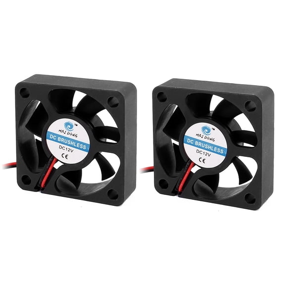 Uxcell 2 Pcs DC 12V 2" x 2" Black Quiet Case Cooling Fan 4500 RPM 10.9 CMF 29 DBA Plastic