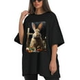 thumbnail image 4 of Plus Size Shirt for Women Black Tops for Women Short Sleeves Shirt for Women Easter T Shirt Crewneck Shirt for Women XL, 4 of 5