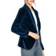 thumbnail image 4 of BLAZER DE VELVET PARA MUJER INSPIRE CHIC, COLOR SÓLIDO, CUELLO DE CHAL, CHAQUETA DE UN BOTÓN PARA TRABAJAR 3XL AZUL PROFUNDO, 4 of 7