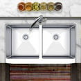 thumbnail image 2 of Undermount 35-7/8 in. 50/50 Apron Front 16 Ga. Stainless Steel Kitchen Sink, 2 of 3