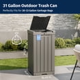 thumbnail image 5 of EAST OAK 31 Gallon Outdoor Trash Can Outside Trash Bin Waterproof Resin Garbage Can for Patio Kitchen Backyard, Gray, 5 of 6