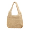 thumbnail image 1 of Bolso de paja tejido a mano con un solo hombro, beige, 1 of 5