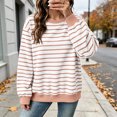 thumbnail image 2 of Hurxie Oversized Sweatshirt for Women Crewneck Striped Shirt Long Sleeve Tops Pullover Womens Fall Fashion, 2 of 8