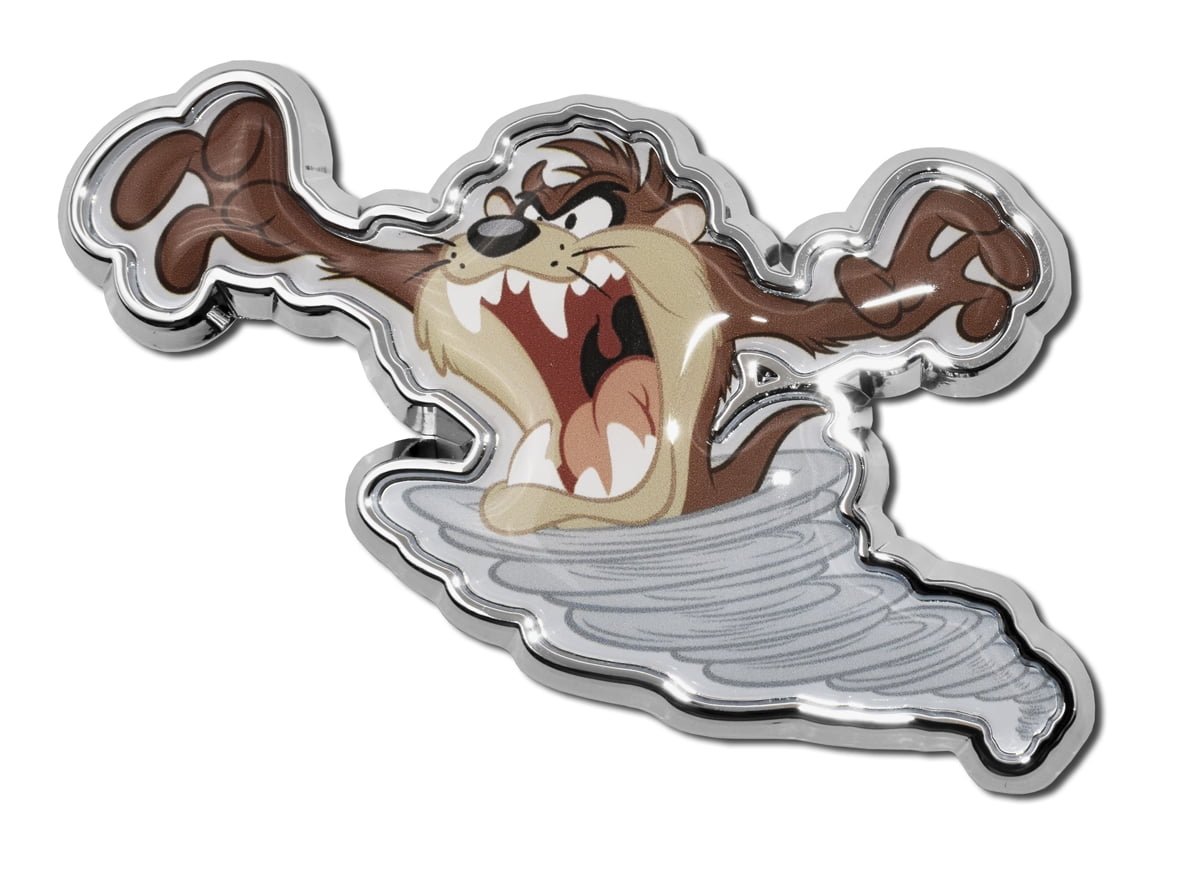 Looney Tunes Tasmanian Devil Chrome Metal Auto Emblem Looney Tunes Tasmanian Devil Chrome Metal Auto Emblem