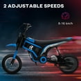 thumbnail image 3 of Aosom Electric Dirt Bike with Twist Grip Throttle, 24V 350W Off-Road Electric Motorcycle, Up to 15 MPH with Brake, Music Horn, Rear Suspension for Ages 13+ Years, Blue, 3 of 5