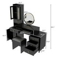 thumbnail image 4 of Ktaxon Makeup Vanity Set with USB Charging&3 Color Lighted Mirror, Large Makeup Vanity with Storage Cabinet and Drawers, Dressing Table, Gold, White, 4 of 10