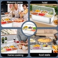 thumbnail image 4 of Datingday 6-Pan Stainless Steel Buffet Food Serving Display Container with Clear Roll Top Cover , Ice Cooled & Insulated Serving Tray for Salads, Sushi, Condiments, 4 of 7