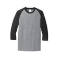 thumbnail image 5 of Port & Co Adult Male Men Heather Long Sleeves T-Shirt AH/Jet Black Small, 5 of 6