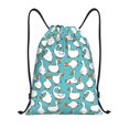 thumbnail image 1 of Xecao Cartoon Funny Goose Pattern Sports Drawstring Backpack - String Swim Gym Bag with Wet Proof Pocket for Women&Men-Small, 1 of 6